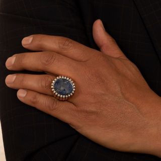 32.65 Carat Intaglio Sapphire Ring