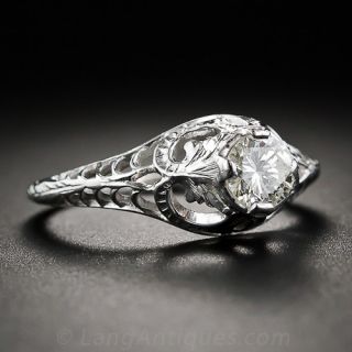 .35 Carat Diamond Art Nouveau inspired Engagement Ring