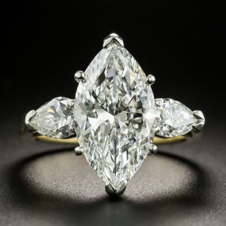 Estate 4.36 Carat Marquise Cut Diamond Engagement Ring - GIA E VVS2 - 2