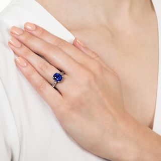 4.90 Carat No-Heat Burma Sapphire and Diamond Ring - AGL