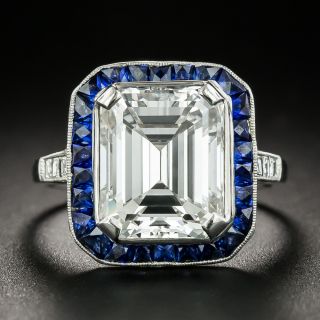 5.11 Carat Emerald-Cut Diamond Art Deco Ring - GIA E VVS2 - 1