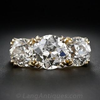 5.70 Carat Three-Stone Diamond Ring
