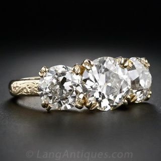 5.70 Carat Three-Stone Diamond Ring