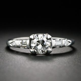 .60 Carat Diamond Mid-Century Engagement Ring in Platinum