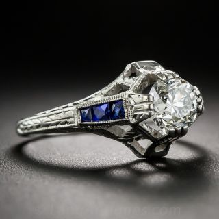 .77 Carat G  VVS2 Diamond Art Deco Ring by Belais