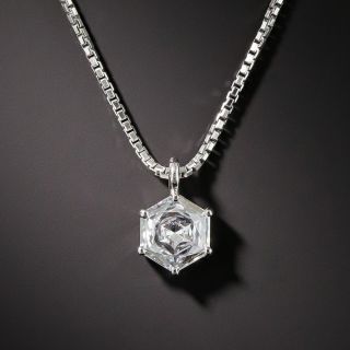 .77 Carat Hexagon Diamond Solitaire Drop - 2