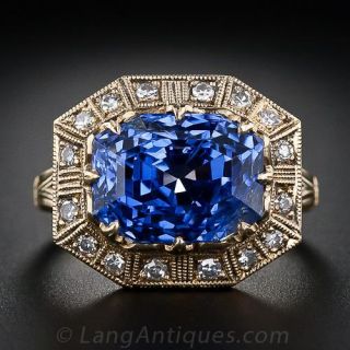 8.62 Carat Sapphire and Diamond Ring - 1