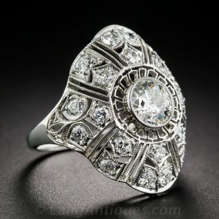 .80 Carat Center Art Deco Diamond Dinner Ring