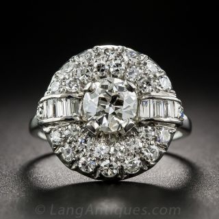 .82 Carat Diamond Center Art Deco Platinum Ring