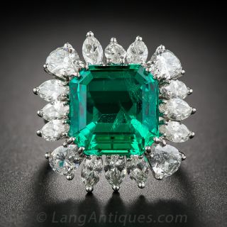 9.06 Carat Emerald and Diamond Ring - AGL Certified (Insignificant to Minor Treatment)  - 1