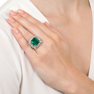 9.06 Carat Emerald and Diamond Ring - AGL Certified (Insignificant to Minor Treatment) 