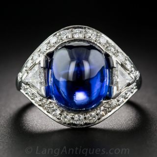 9.60 Carat No-Heat Burma Sapphire and Diamond Ring - 1