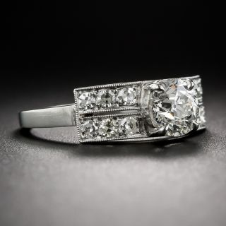 .96 Carat Diamond and Platinum Art Deco Style Engagement Ring