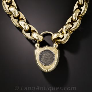 9K Gold and Garnet Victorian Gate Bracelet 