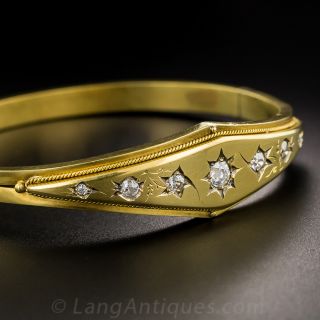 9K Victorian Diamond Bangle Bracelet