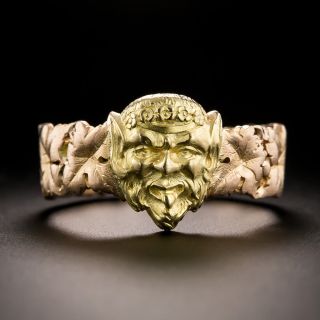 Antique 18K Bacchus Ring - Size 12 1/2 - 8