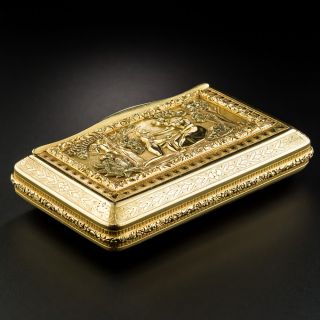 Antique 18K Gold Pictorial Box From Portugal