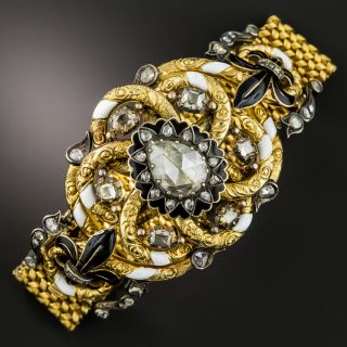 Antique Austro Hungarian Rose-Cut Diamond Enamel Bracelet - 1