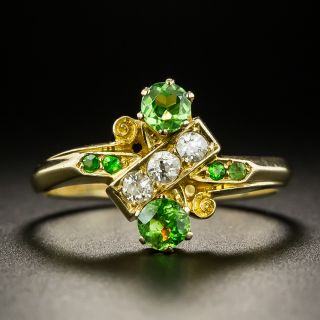 Antique Demantoid Garnet and Diamond Ring, Circa 1904 - 2