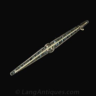 Antique Diamond and Pearl Bar Pin