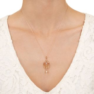 Antique Diamond and Pearl Drop