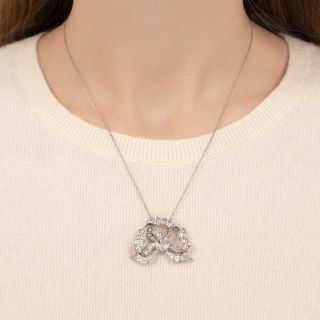 Antique Diamond Bow Necklace c.1900