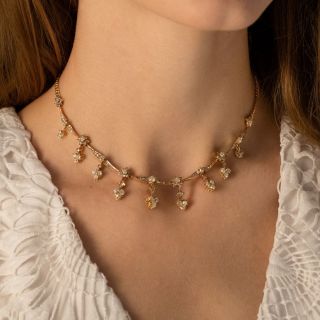 Antique Diamond Fringe Necklace