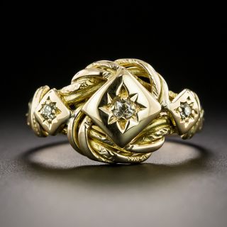Antique Diamond Knot Ring, English c.1916 - 4