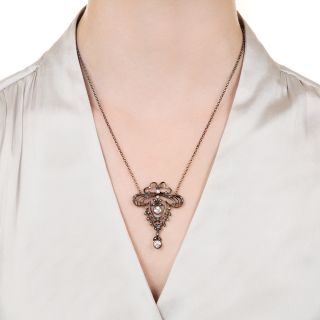 Antique Diamond Lavaliere Necklace