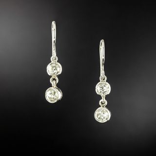 Antique Double-Diamond Drop Earrings - 2