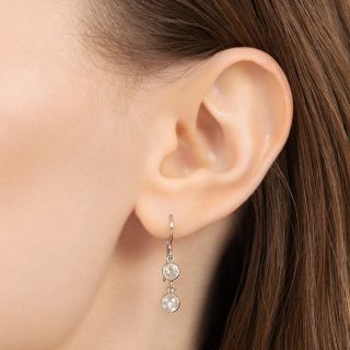 Antique Double-Diamond Drop Earrings