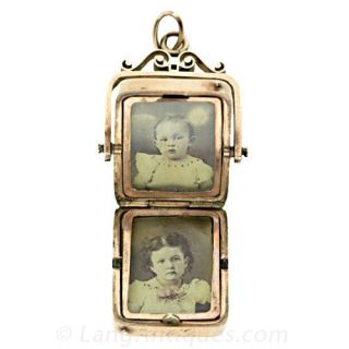 Antique Double Sided Watch Fob Locket