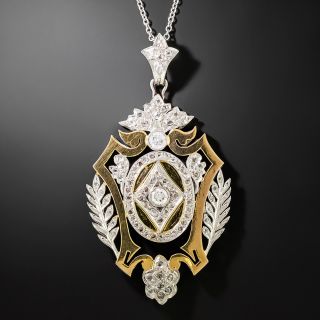 Antique Empire Style Diamond Lavalière Locket Necklace - 2