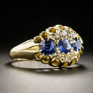 Antique English 18K Sapphire and Diamond Ring