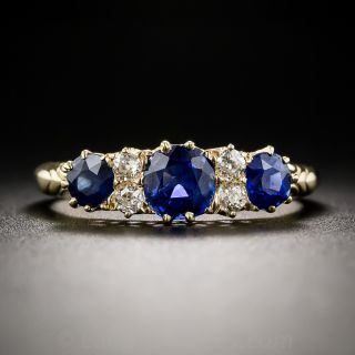 Antique English Sapphire and Diamond Ring