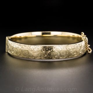 Antique Engraved Bangle Bracelet