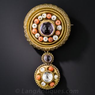 Antique Etruscan Style Pin - 2