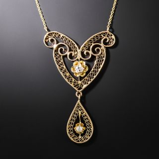 Antique Filigree Diamond Necklace, c.1900 - 2