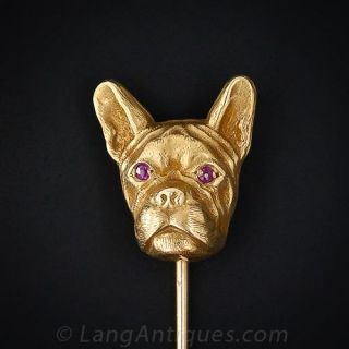 French Bull Dog Gold Stickpin