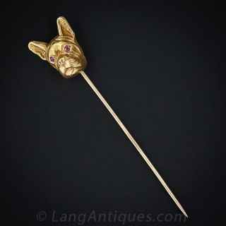 Antique French Bull Dog Stick Pin
