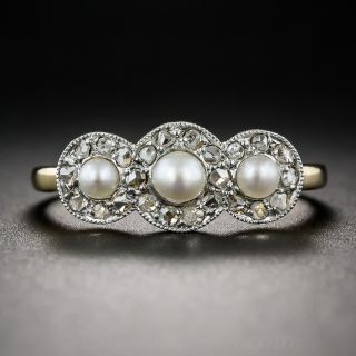 Antique French Pearl and Diamond Ring