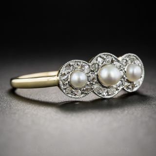 Antique French Pearl and Diamond Ring