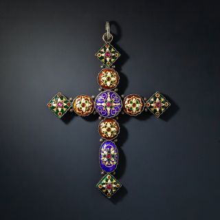Antique French Renaissance Revival Cross  - 1