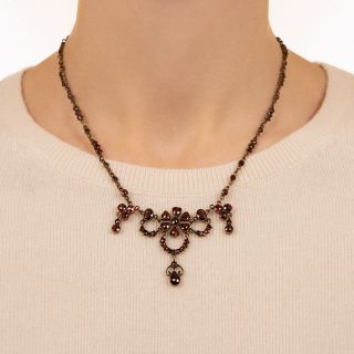 Antique Garnet Swag Necklace