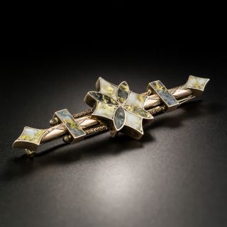 Antique Gold In Quartz Brooch - 1