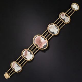 Antique Hard Stone Cameo Bracelet - 1