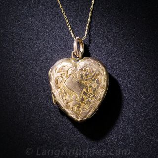 Antique Heart Necklace Locket