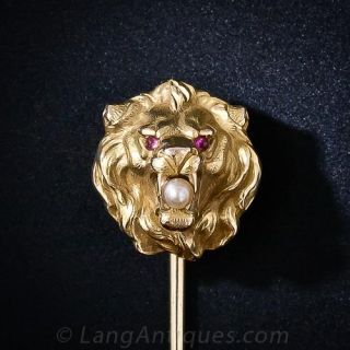 Antique Krementz  Lion Stickpin