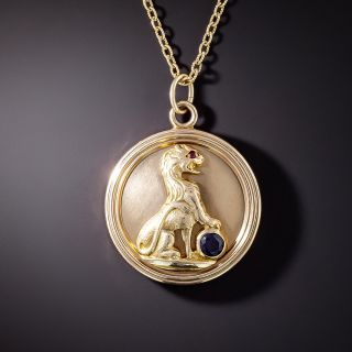 Antique Leo Zodiac Locket Necklace - 2