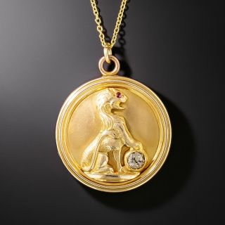 Antique Medici Lion Pendant/Locket, Circa 1900 - 2